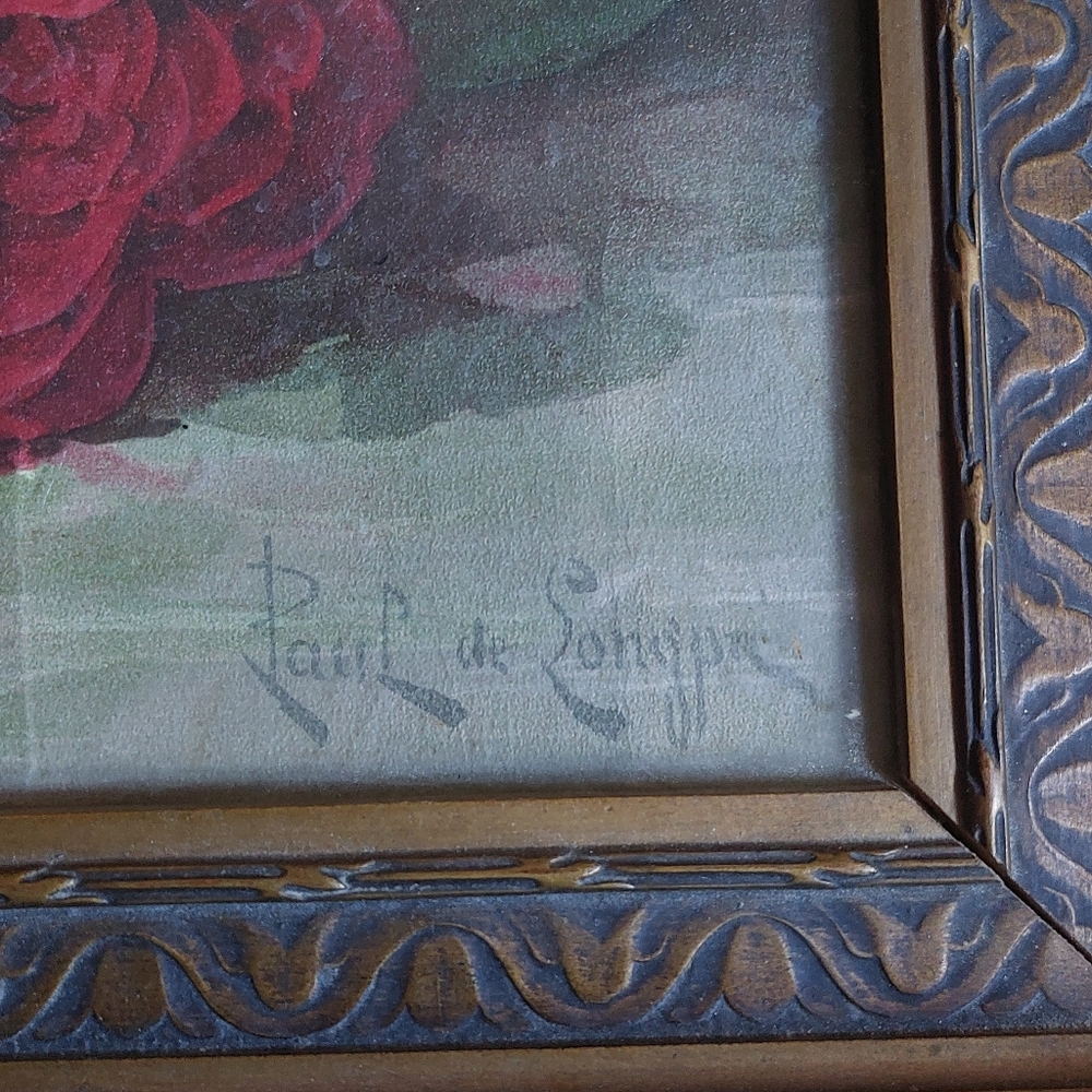 Old picture Paul De Longpre was my great grandmother's. Stamped